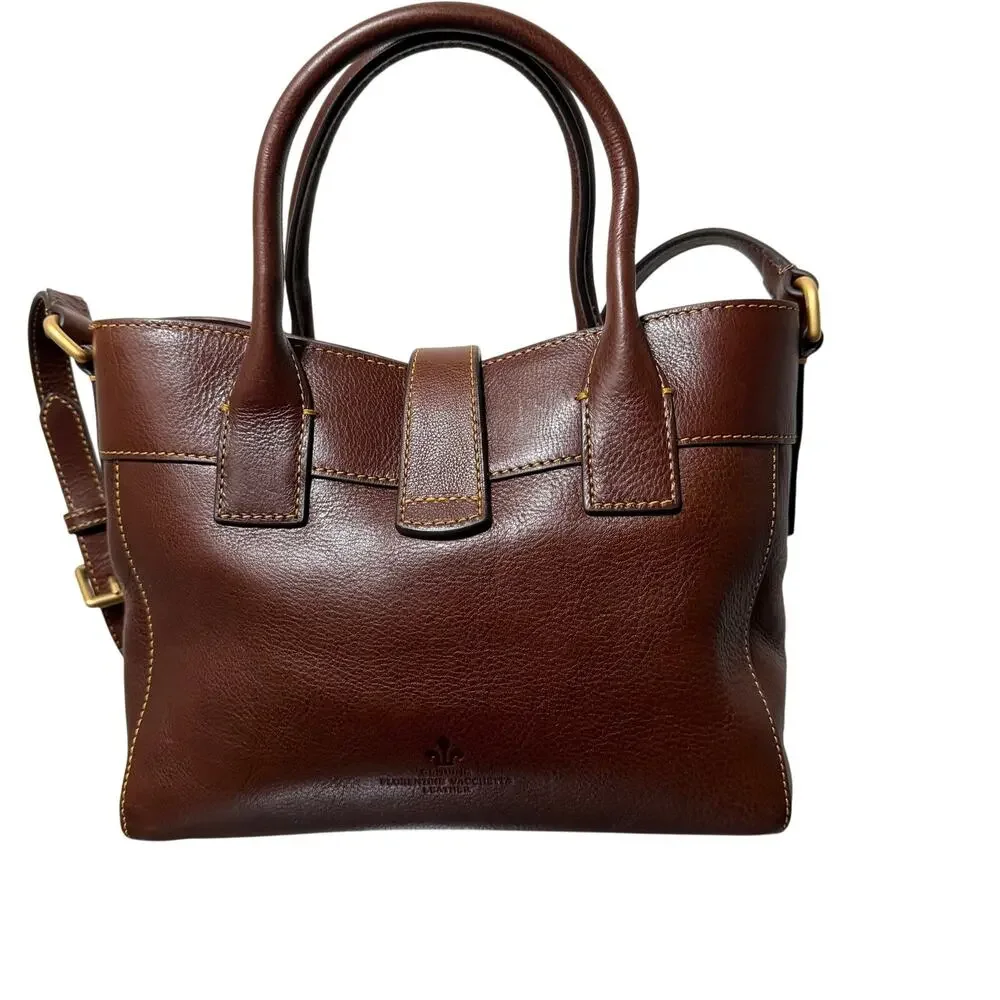 Dooney & Bourke Florentine Small Barlow Satchel Chestnut Leather Crossbody